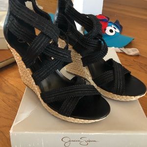 Jessica Simpson cactus wedge black size 9M